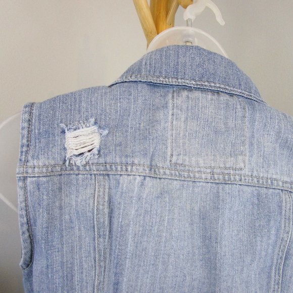 Mudd Distressed Denim Vest - Picture 8 of 14